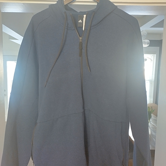 Adidas navy blue mens hoodie - Picture 1 of 4